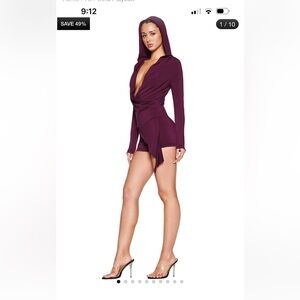 I am Gia Plum Hooded Playsuit
